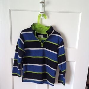 Place Boys' Striped Quarter-Zip Fleece - Blue, Navy & Lime